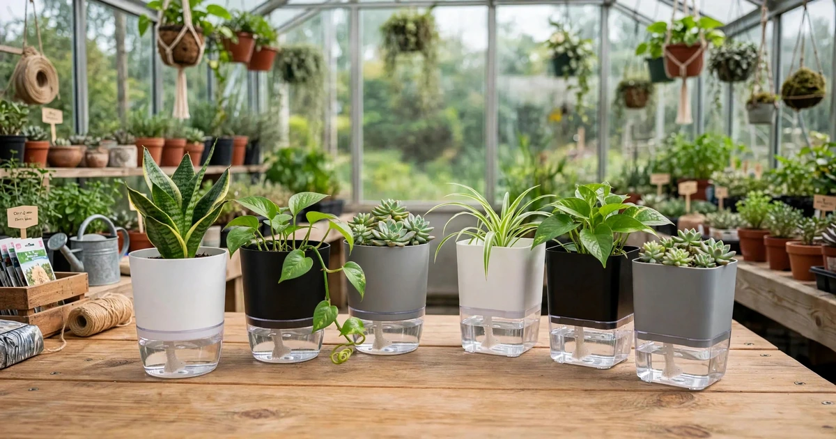 Self Watering Pots with Plants available