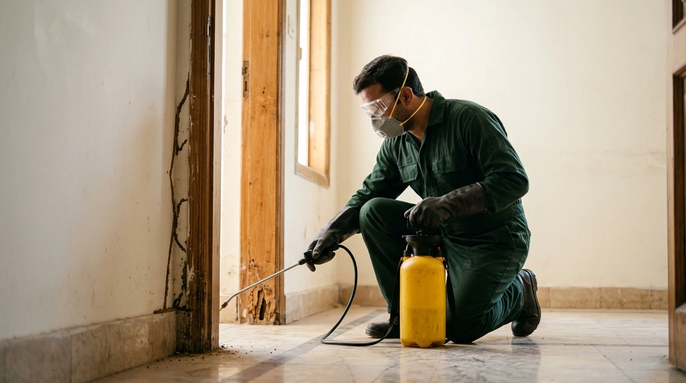 Spraying for termite control